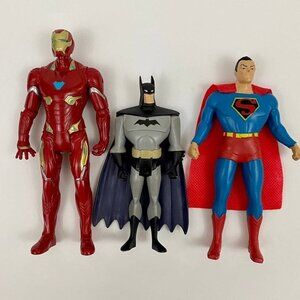 Batman Iron Man Superman Superhero Action Figure Toys - Lot of 3